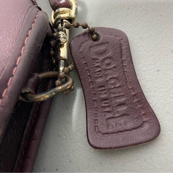 Dorcelle Made in USA Vintage Shoulder Handbag Purse Dark Maroon Burgundy Leather - Picture 4 of 10